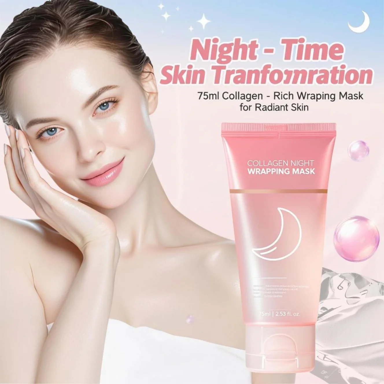 Sleeping Pack Overnight - コラーゲン ナイト ラッピング マスク 75ml -