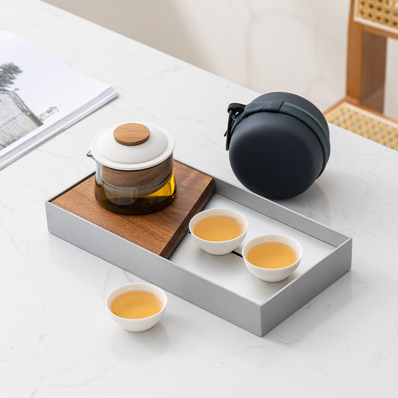 Korean Tea Set - Zen zenティーポットとティーカップのセット,家庭用ティーポットの作成,旅行,お茶,屋外用のポータブルバッグ,中国のティーセット