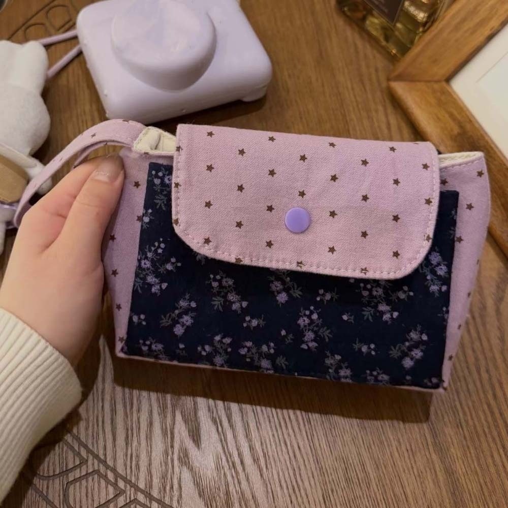 パープルプリント花柄メイクアップバッグスター水玉模様ソフトコ - Korean Lifestyle & Kids Boutique Photos のレビューと価格