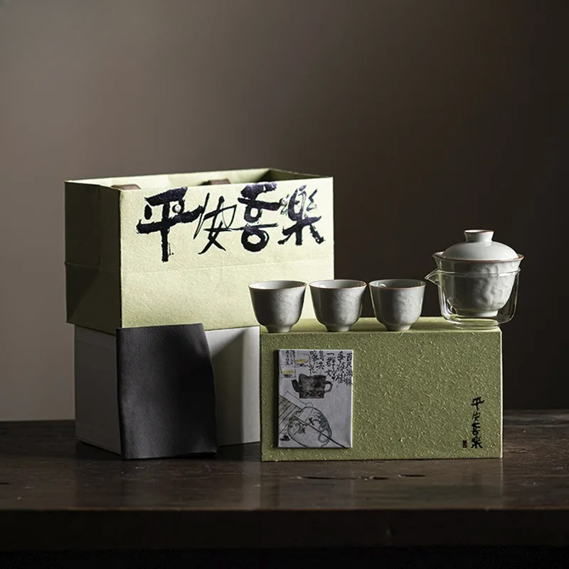 ブティック手作りレリーフカバーボウルセット家庭用冬の三友茶セ - Korean Tea Set のレビューと価格