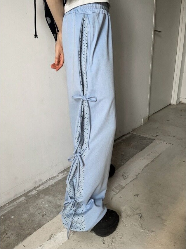 秋冬ポルカドットスプライスカラーブロックベルト付きカジュアル - Korean Pants Lifestyle のレビューと価格