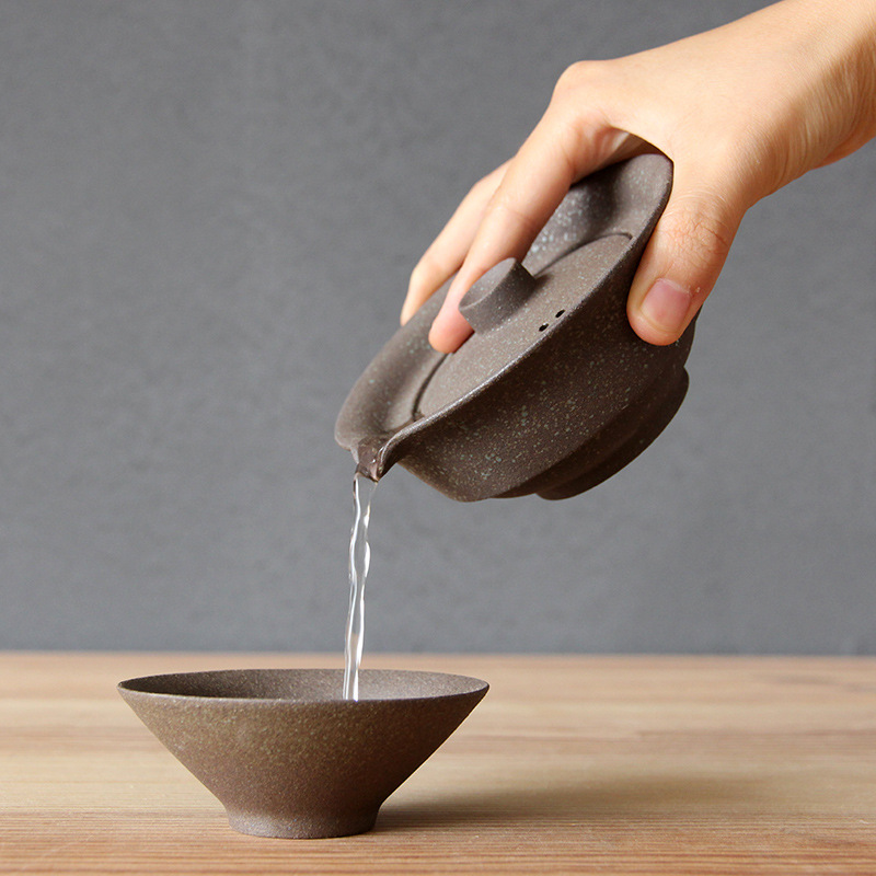 日本の陶器製ティーポットと蓋付き茶碗のセット、プーアル茶用2 - Korean Tea Set のレビューと価格