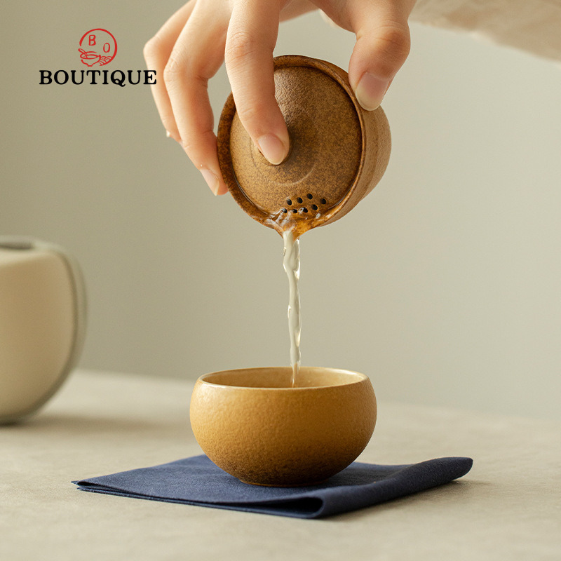 粗陶旅行茶器セット 携帯茶碗 ミニセラミックカップセット ア - Korean Tea Set のレビューと価格