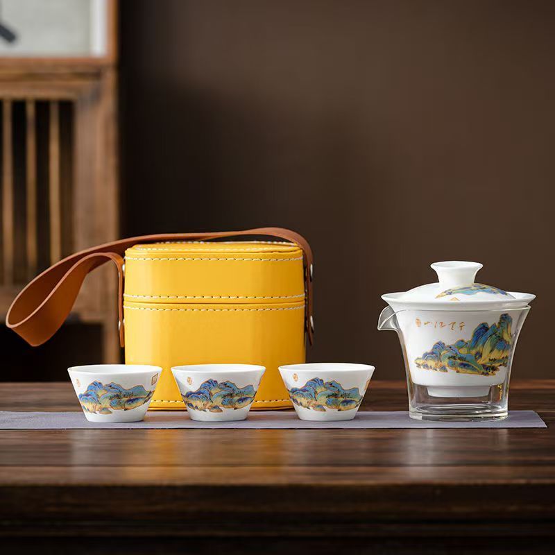 トラベルジェイドホワイト磁器茶器セット、功夫茶器、茶醸造用ケ - Korean Tea Set のレビューと価格