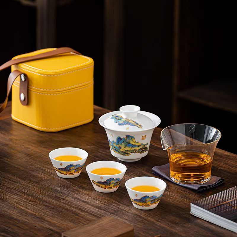 トラベルジェイドホワイト磁器茶器セット、功夫茶器、茶醸造用ケ - Korean Tea Set のレビューと価格