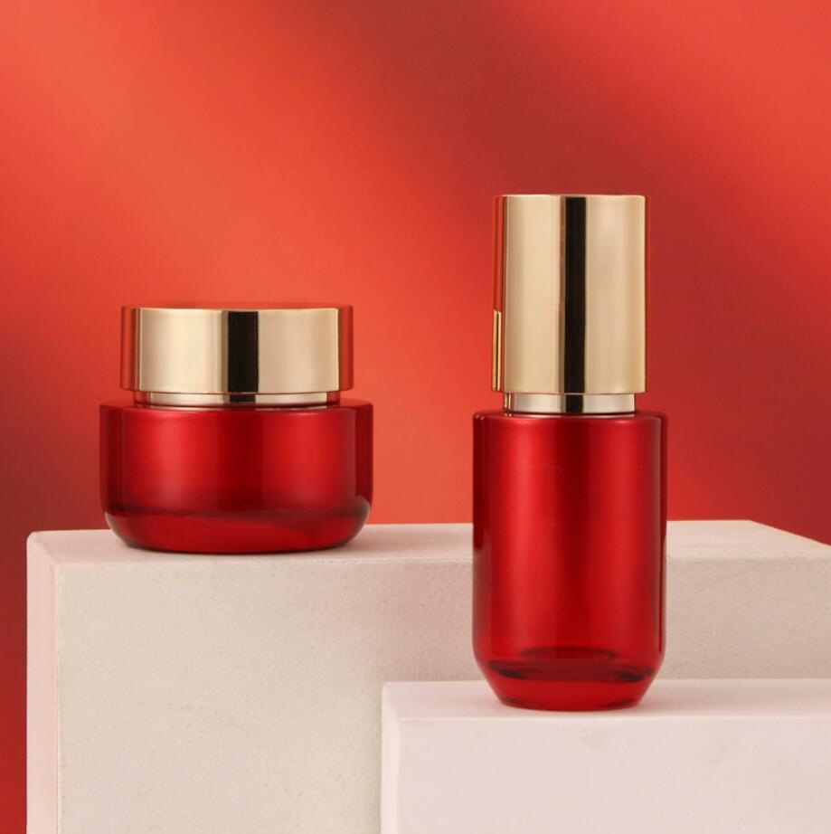 100ml110ML 赤いガラスボトル モイスチャーエッセン - Essence Serum Toner のレビューと価格